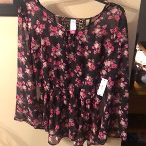 Sheer Floral Blouse